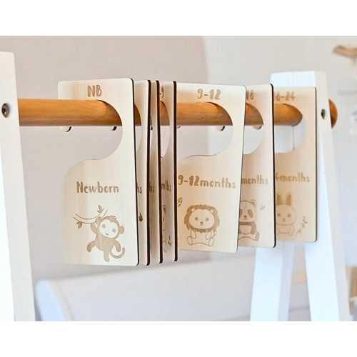 Baby Closet Dividers, Baby Clothes Dividers, Baby Wardrobe Organiser, Baby Clothes Organisation, Animals Nursery Decor (Double sided)