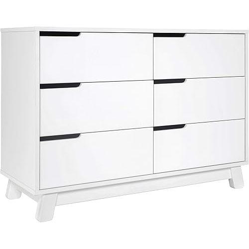 Babyletto Hudson 6-Drawer Assembled Double Dresser in White, Greenguard Gold Certified