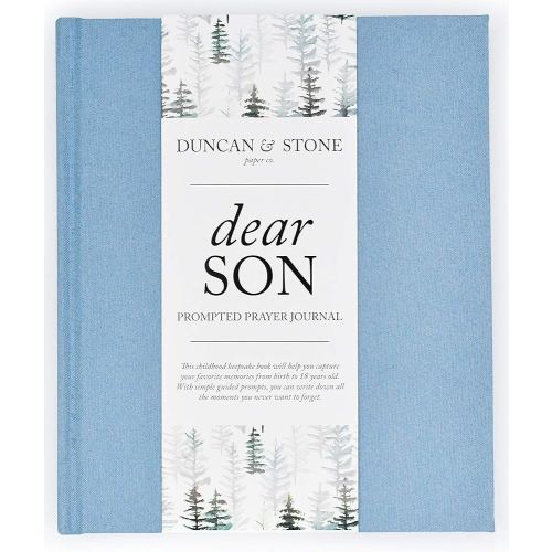 DUNCAN & STONE PAPER CO. Baby Memory Book - Childhood Memory Book For Milestones - Mom and Me Journal w/Prompts, Photos & More - Newborn Keepsake Gifts (Blue,230 Pages)