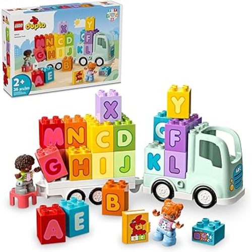 LEGO DUPLO Town Alphabet Truck Toy - Toddler Learning & Educational Toys for Preschool, Ages 2+ - Alphabet Blocks for Boys & Girls - Baby Gift Ideas for Birthdays - 10421