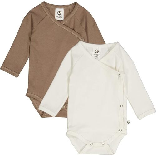 Organic Cotton RIB Body with Cross Closure 2-pack | Baby Sweater with Snap-Buttons, Machine Washable, Ideal for Baby Girl