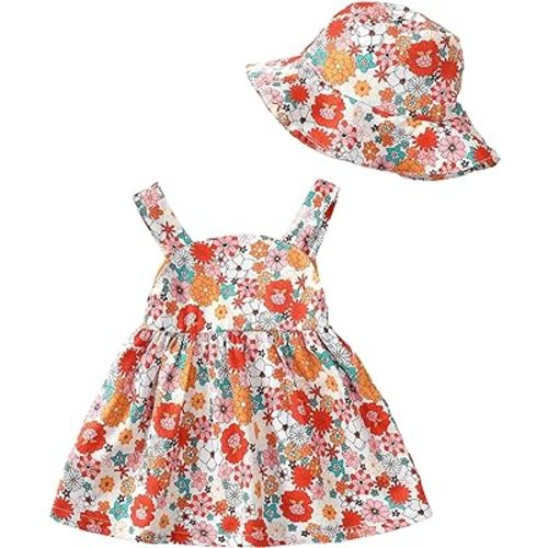 Newborn Infant Baby Girl Dress Toddler Girl Clothes Halter Backless Sleeveless Flower Sundress Summer Dresses for Girl