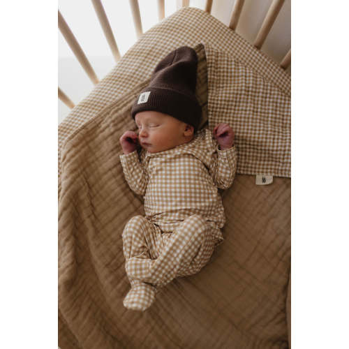 Forever French Top + Bottom Set - Golden Gingham