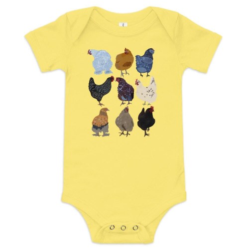 Chicken onesie - baby clothes - backyard chickens - baby chick - folksy - boho - farm style - children