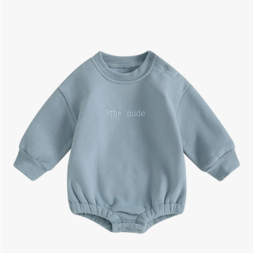 VISGOGO Newborn Infant Baby Boy Girls Oversized Romper Little Dude Sweater Onesie Coming Home Outfit Neutral Clothes