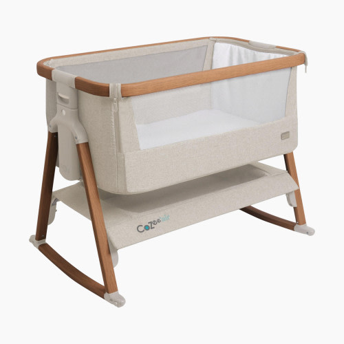 Tutti Bambini CoZee Air Bedside Crib - Scandinavian Walnut/Ecru