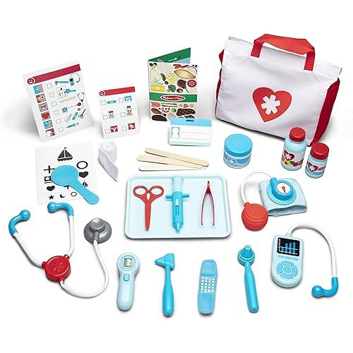 Melissa & Doug Get Well Doctor’s Kit Play Set – 25 Toy Pieces - Doctor Role Play Set, Doctor Kit For Toddlers And Kids Ages 3+