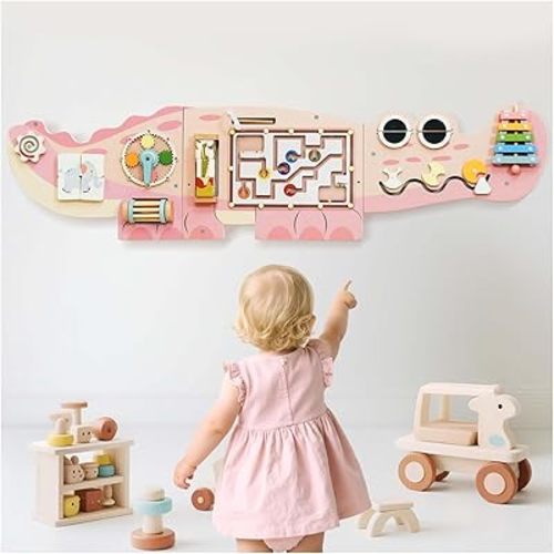 Potatomato Montessori Wall Busy Board for Toddlers-Learning Activity Center for Kids-Educational Decorative Wall Panel for Fine Motor Skills -Autism Sensory Toys-Birthday Gift for Baby Boys&Girls
