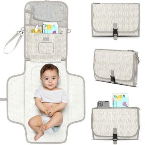 KeaBabies Ezee Portable Diaper Changing Pad, Portable Diaper Changing Mat, Waterproof Foldable Diaper Changing Pad (Prism)