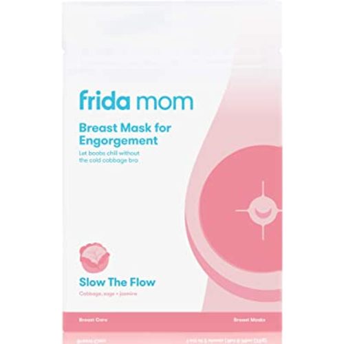 Frida Mom Breast Mask for Engorgement- Made with Cabbage, Jasmine + Sage to Relieve Engorged Boobs + Breastfeeding Weaning- 2 Sheet Masks - No Artificial Fragrances, Phthalates, or Parabens