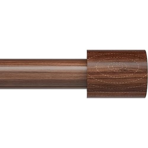 Wood Curtain Rod for Windows 48 to 84, 1" Inch Adjustable Imitation Wood Grain Window Curtain Rod, Heavy Duty Boho Curtain Rods Easy Install Decorative Drapery Rod for Bedroom, Kitchen