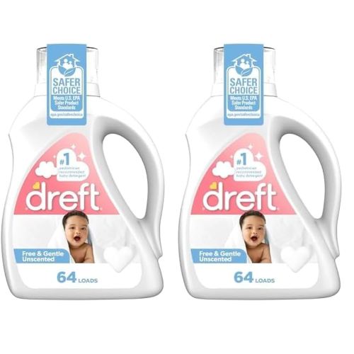 Dreft Liquid Laundry Baby Detergent Unscented 92 fl oz 64 loads (Pack of 2)