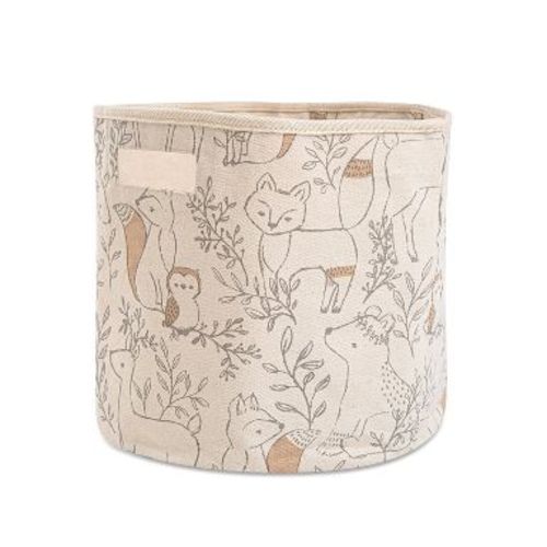 Crane Baby Cotton Canvas Storage Bin - Ezra Woodland