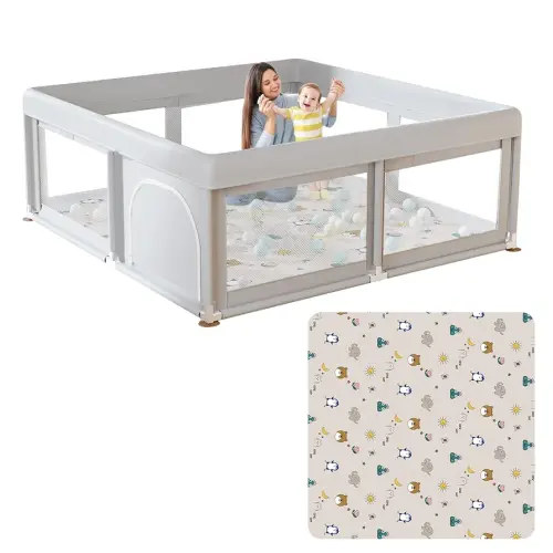 Baby Playpen with Mat Small Playpen for Babies and Toddlers 50 x 50 inch Baby Fence Playards