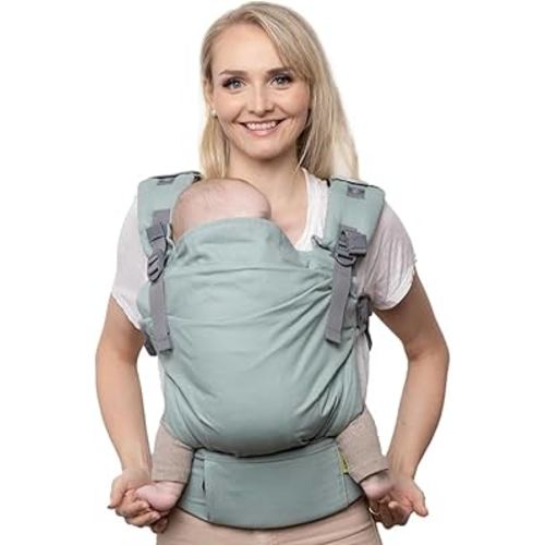 Boba X Baby Carrier - Newborn to Toddler Adjustable, 2-in-1 Convertible Front and Backpack Carrier 7 to 45 lbs, Ergonomic Baby Carrier with Crossable Straps (Sea Mist)