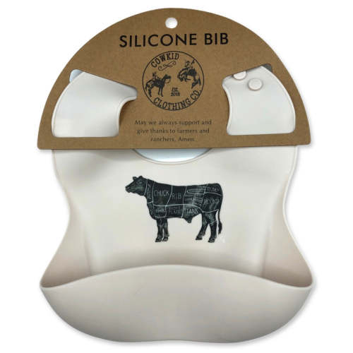 Cream Beef Cuts Bib