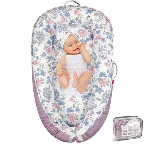 BUTOA Baby Lounger - Baby Lounger for Newborn 0-24 Months, Breathable & Soft Baby Nest, Portable and Lightweight Lounger for Home and Travel, Ideal Newborn Babies Essentials