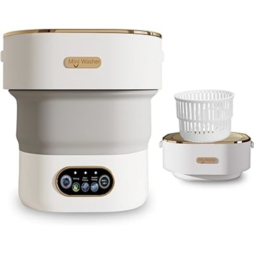 Portable Washing Machine, 15L Small Foldable Washer with 3 Cleaning Modes for Baby Clothes, Underwear, Small Items, Mini Collapsible Laundry for Travel Apartment Home Dorm Hotel Camping