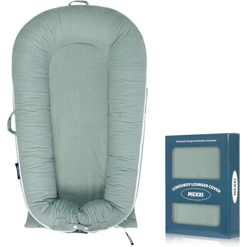 MEXXI Baby Nest Replacement Cover | Premium Quality Cotton | Hypoallergenic Lounger Cover Cotton Newborn Lounger Cover(Cover Only) (Corduroy Sage Green)