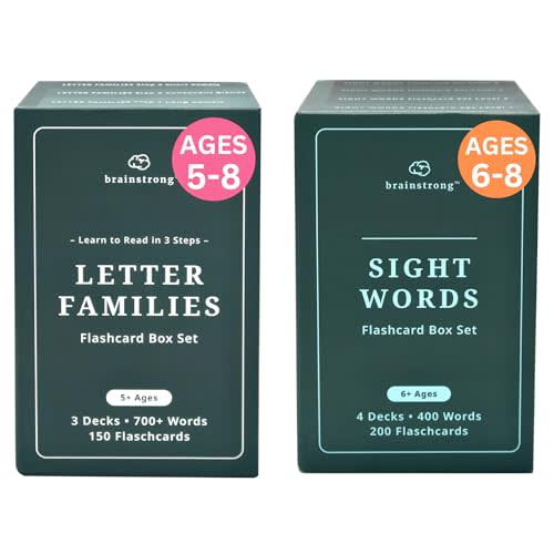 1133 Phonics and Sight Words | Ages 5-8 | 350 Learn to Read Flashcards | Boost Reading Ability | Kindergarten 1st 2nd Grade | Beginning to Advanced Words | Brainstrong Premium 2 Box Set