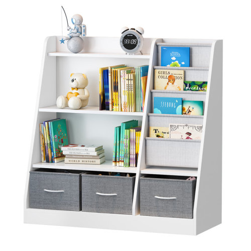 Isabelle & Max™ Ameiah 4 Tier Kids Bookshelf, Toddler Bookshelf and Toy Storage, Baby Wooden Bookcase with Drawers, Children Book Shelf for Kids Room, Nursery Storage Book Rack for Playroom, Classroom | Wayfair