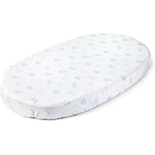 Stokke Sleepi Fitted Sheet by Pehr V2, Elephant - Not Compatible with Sleepi Bed Mattress Made After August 2022-100% Cotton