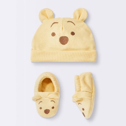 Baby Winnie the Pooh Hat and Bootie Set - Cloud Island™ Yellow