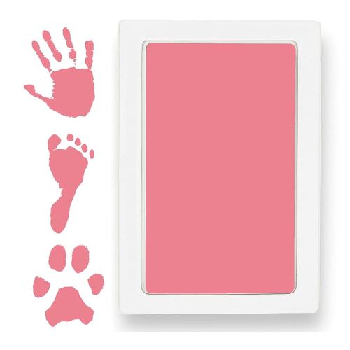 Clean Touch Ink Pad for Baby Handprints and Footprints – Inkless Infant Hand & Foot Stamp – Safe for Babies, Doesn’t Touch Skin – Perfect Family Memory or Gift – Pink Print Kit by Tiny Gifts