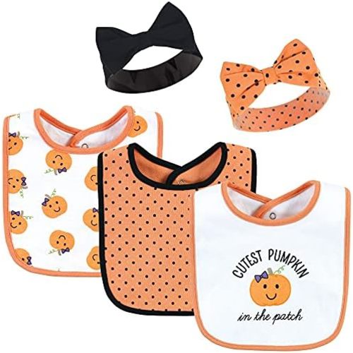 Hudson Baby Unisex Baby Cotton Bib and Headband Set