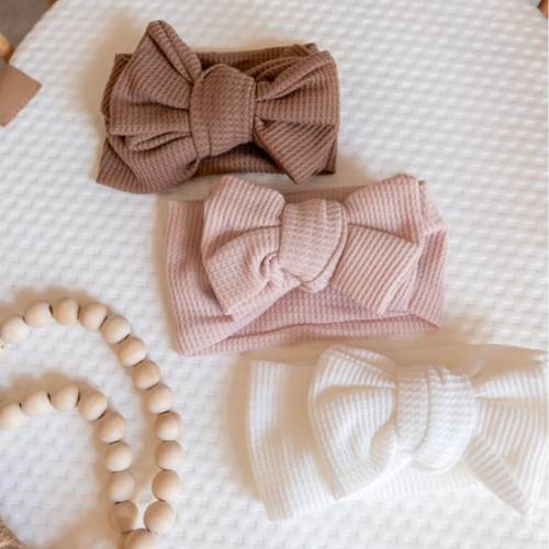 Waffle Head Bows | Neutral Set of 3 – TheGrayBearCompany