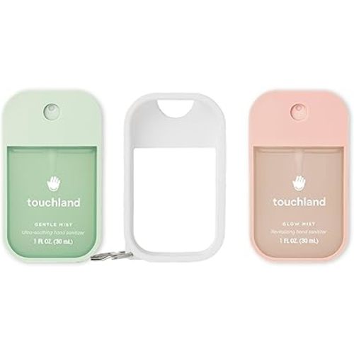 Touchland Glow Mist + Gentle Mist + White Mist Case for Touchland Mist 1FL. OZ., Scented and Stylish Hydrating Hand Sanitizer Spray Bundle, Travel Size Friendly