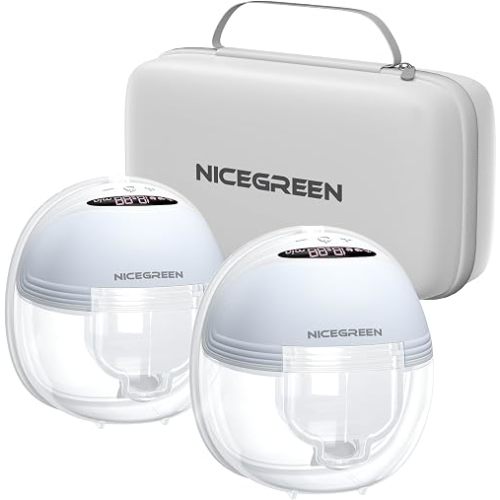 Extractor de leche portátil S21, extractor de leche manos libres con bolsa de transporte, bomba de lactancia eléctrica portátil con 3 modos y 12 niveles, 0.96 pulgadas, paquete de 2 unidades, azul