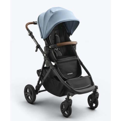 Mockingbird Single to Double 3.0 Stroller, 2025, Charcoal with Penny Leather, Stone Blue