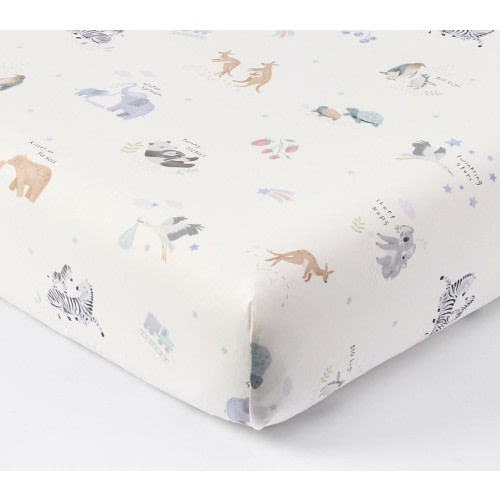 Avery Animals Organic Crib Fitted Sheet