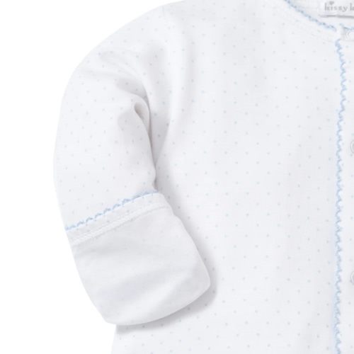 White/Blue New Kissy Dots Print Converter Gown