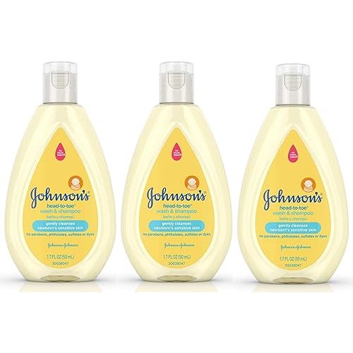 Johnsons Baby Head To Toe Wash And Shampoo 3 pack 1.7 Ounce Each