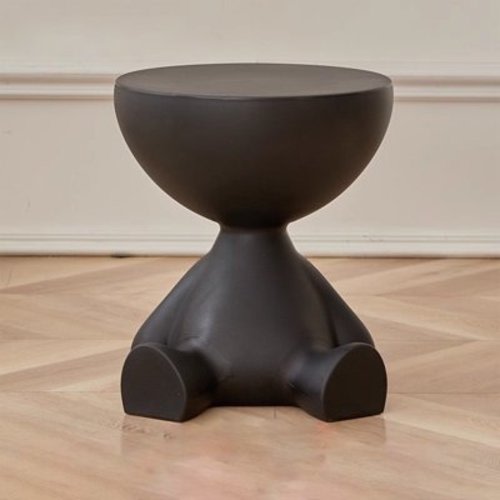 PATLOLLAV Black Side Table,Circle Coffee Table,14 Inch Hight Sofa End Table Nightstand, Small End Table Accent Balcony Office, Modern Bedside Home Decor for Living Room, Bedroom