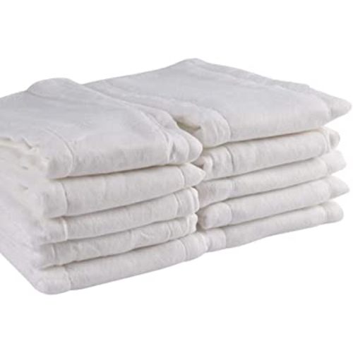 Prefold Cloth Diapers 100% Cotton, Fasoar 3Ply Washable Diapers for Babies to Toddlers Multi-Use (10-35 lbs) 10/12 Count… (10)