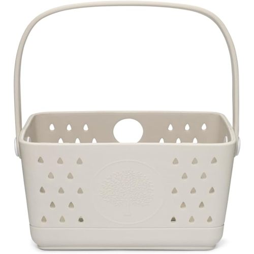 Parker Baby Bath Caddy | BPA Free & Food Grade Shower Caddy Organizer for Toys & Supplies | Quick-Dry, Sturdy & Perfect Size Shower Basket w/Handle in Neutral Colors