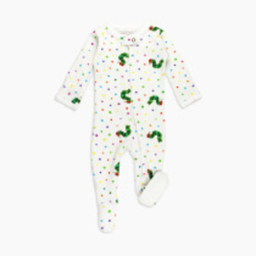 L'ovedbaby World of Eric Carle Organic 2-Way Zipper Footie - Caterpillar, 0-3 M