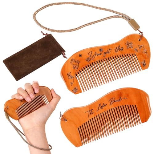 Erprobeen Birthing Comb for Labor Pain, Pear Wood Hair Comb, First Time Mom Must Haves, Natural Acupressure Labor Pain Relief, Gift for Pregnant Women