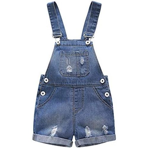KIDSCOOL SPACE Baby Girl Boy Jean Overalls,Toddler Summer Denim Shortall