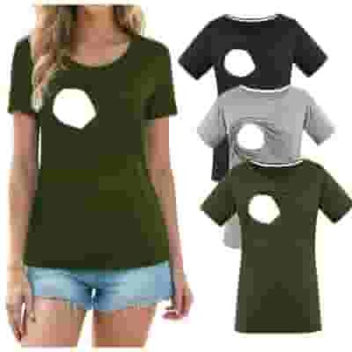Smallshow Women's Maternity Nursing Tops Clothes Breastfeeding T-Shirts 3-Pack