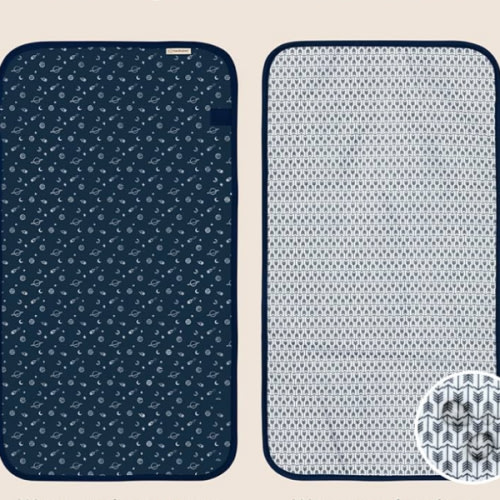 KeaBabies Portable Diaper Changing Pad, Easy Wipe Clean - Foldable Waterproof Baby Changing Mat for Diaper Bag, Compact, Lightweight, 25x13 Newborn, Infant, Baby Changer Travel Essential (Planets)