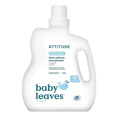 ATTITUDE Baby Laundry Fabric Softener Liquid, Vegan and Naturally Derived Detergent, Plant Based, HE Washing Machine Compatible, 80 Loads, Chamomile, 67.6 Fl Oz (AMAZON EXCLUSIVE)