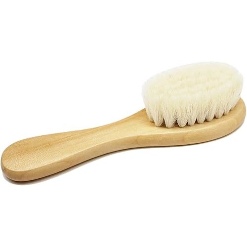 Baby Hair Brush, Wooden Goat Bristles Hair Brush for Newborns & Toddlers, Ideal for Cradle Cap, Perfect Baby Registry Gift, Hypoallergenic, 1 Count