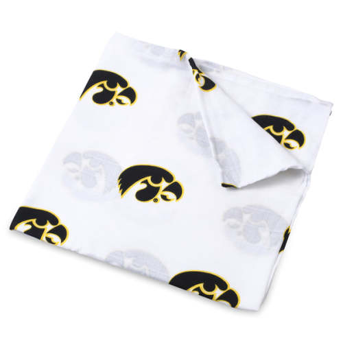 University of Iowa Muslin Swaddle Blanket – Official Licensed Hawkeyes Baby Gift