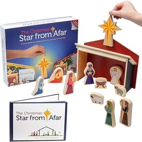 The Christmas Advent Calendar and Playset - 13 Piece Christmas Nativity Playset for Kids - Great Christian or Catholic Gift for Children