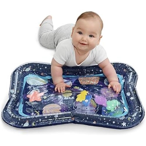The Peanutshell Tummy Time Water Play Mat Girls or Boys - High Contrast Sensory Developmental Toy, Newborn & Infant Baby Toys 0-6 Months, Unisex New Born Baby Essentials Must Haves - Space