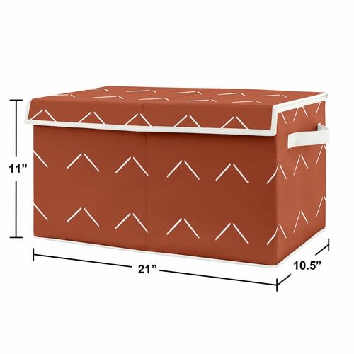 Diamond Tuft Orange Collection Arrow Print Fabric Toy Bin Storage